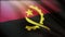 4k Angola National flag wrinkles wind in Angolan seamless loop background.