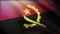 4k Angola National flag wrinkles wind in Angolan seamless loop background.