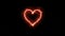 4K Animation appearance Heart shape flame or burn on the dark background and fire spark. Motion graphic and animation background.