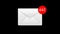 4K Animation of Email envelope with auto counting number on red circle metaphor income email and massage On blue and black backgro