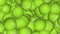 4K Animation of falling tennis balls Loop Background. green screen. Rental sports equipment tennis.