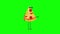 4K animation talking slice of pizza with legs and arms. Italian pepperoni standing and talking on a green background for fast food