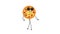 4K animation walking pizza with legs and arms. Italian pepperoni wearing sunglassesâ€Ž on a white background for fast food deliver