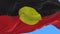 4k AUSTRLIA ABORIGINES Aboriginal flag slow waving in wind.alpha channel.