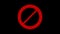 4K Background Stop sign red icon. warning or no entry forbidden circle and line symbol.