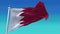 4k Bahrain National flag slow wrinkles seamless waving wind in sky background.