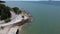 4K on Beautiful aerial view of Balihai lighthouse port area