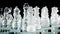 4K. Beautiful glass chess, black background