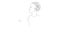 4K black outline woman robot on white background