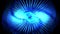 4k Blue swirl gear laser lights,energy tech,radiation science,pulse fans wind.