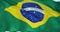 4k Brazil flag flutters in wind.