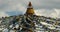 4k buddhist white stupa & flying prayer flags in shangrila yunnan,china.