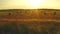 4K Calm Flight Above Rural Landscape Field Meadow With Hay Bales During Sunny Evening In Late Summer. Hay Stacks In