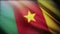 4k Cameroon National flag wrinkles wind in Cameroonian seamless loop background.