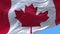 4k Canada National flag wrinkles loop seamless wind in blue sky background.
