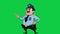 4k cartoon of police officer worker character stops somebody.