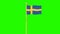 4k Cartoon Sweden flag with green screen.