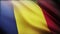 4k Chad National flag wrinkles wind in Chadian seamless loop background.