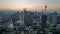 4K Cinematic sunrise zooming In time lapse footage of Kuala Lumpur city skyline
