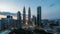 4K Cinematic Sunset Panning Left to Right Time Lapse Footage of the PETRONAS Twin Towers