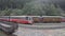 4k Classic Red Train At Alishan Moving From Forest Station In High Mountain