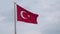 4K clip of Turkish Flag waving on a cloudy day, Istanbul, Turkey