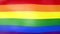 4k Close up of LGBT gay pride rainbow flag slow waving in wind