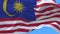 4k Close up of Malaysia flag slow waving in wind.alpha channel included.