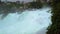 4K Close up video shot of water. Rheinfall waterfall on Rhein Rhine river in Switzerland. It is the largest waterfall