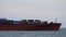 4K. container cargo ship departure from shipping port for import and export business logistic and transportation of international