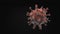 4K. Coronavirus cell molecule rotating with seamless looping isolated on black background. 3D rendering