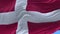4k Denmark National flag wrinkles loop seamless wind in blue sky background.