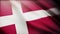 4k Denmark National flag wrinkles wind in Danish seamless loop background.