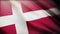 4k Denmark National flag wrinkles wind in Danish seamless loop background.