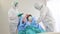4K Doctors in PPE suit checking infected patient during coronavirus outbreak