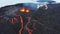 4K Drone aerial video of Iceland Volcanic eruption 2021. The volcano Fagradalsfjall is located in the valley