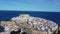 4K Drone - aerial views of the city of Peniscola in castle historic center Spain 15 april 2023