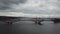 4k drone footage of the Forth Bridges crossing the Firth of Forth at Queensferry, Edinburgh