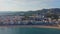 4K Drone Footage. Lloret De Mar. Aerial View Of Buildings City, Beach. Costa Brava. Spain. 20 may 2023