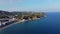 4K Drone Footage. Lloret De Mar. Aerial View Of Buildings City, Beach. Costa Brava. Spain. 20 may 2023