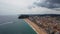 4K Drone Footage. Lloret De Mar. Aerial View Of Buildings City, Beach. Costa Brava. Spain. 21 may 2023