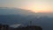 4K drone shot at Schafberg mountain Salzkammergut. Sunset alpine view