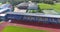 4k Drone shot of the Ventspils footbal stadium