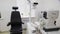 4K. Empty ophthalmologist's office with modern equipment