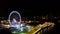 4K Ferris wheel in Bangkok Thailand from drone
