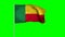 4k flag of Benin in a pole