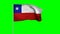 4k flag of Chile in a pole