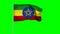 4k flag of Ethiopia in a pole