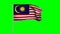 4k flag of Malaysia in a pole