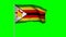 4k flag of Zimbabwe in a pole